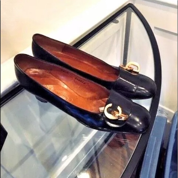 Dior Shoes - Vtg CHRISTIAN DIOR Black Block Heel logo 6/ 6.5